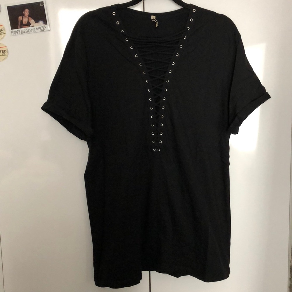 AMAZING low v tee with lace v neck!!! From LF!